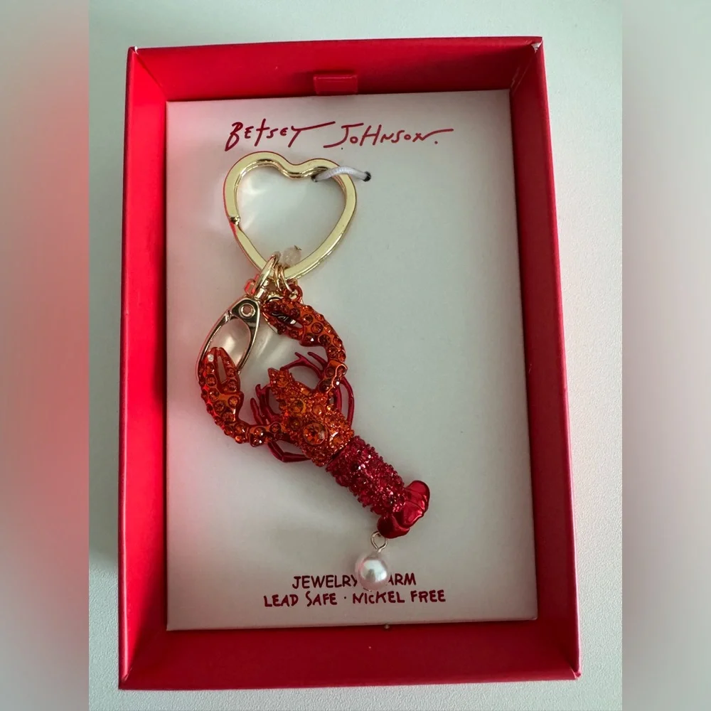 Betsey Johnson  Crystal Lobster Key Fob